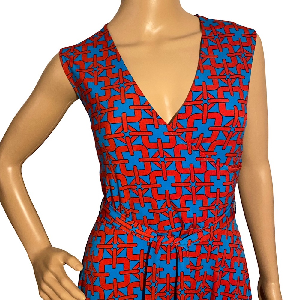 🆕 LEOTA  | NWT GEO CHAIN ESSENTIAL JERSEY WRAP DRESS - Picture 7 of 16